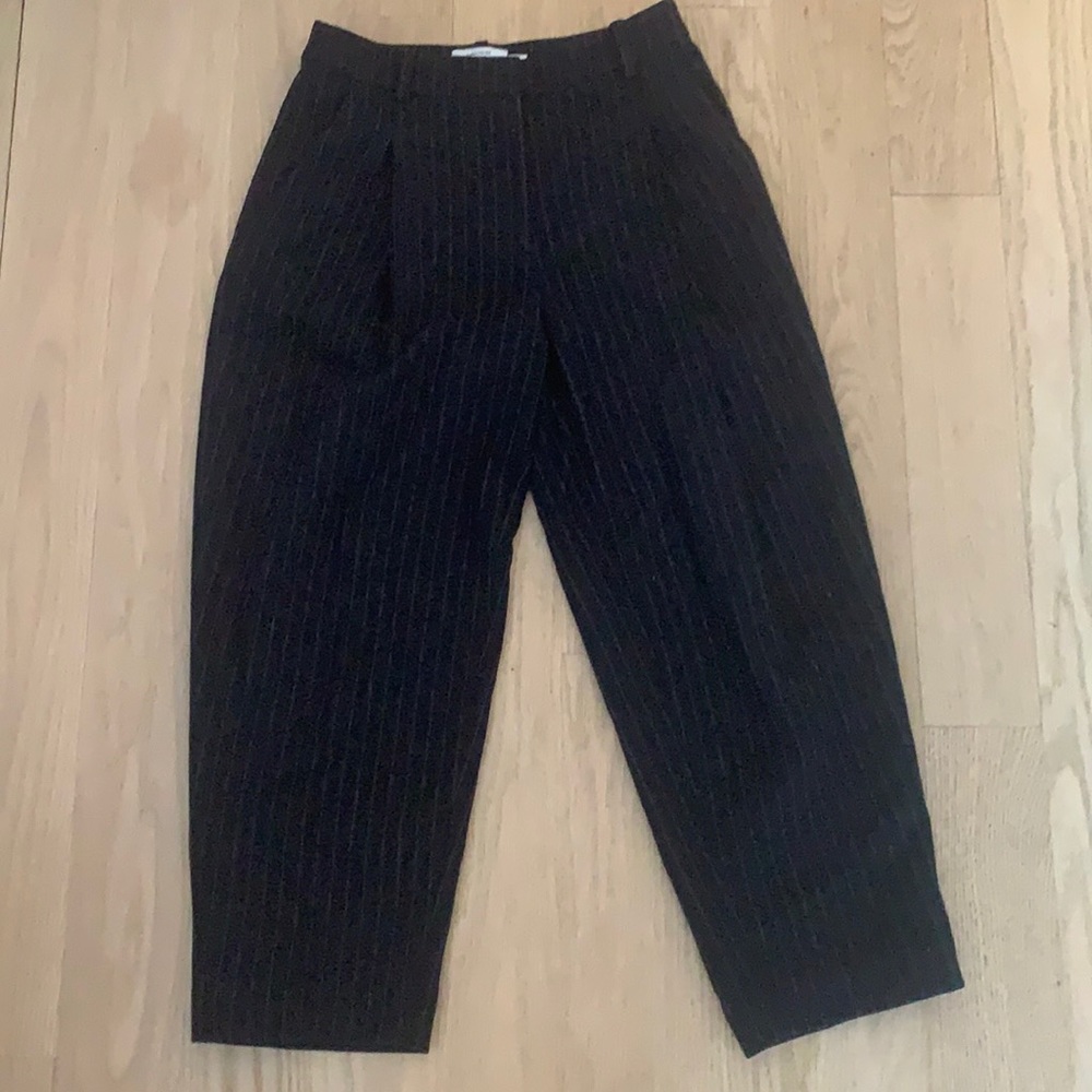 & Other Stories loose pinstriped wool blend pants